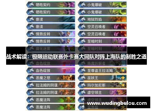 战术解读：极限运动联赛外卡赛大同队对阵上海队的制胜之道